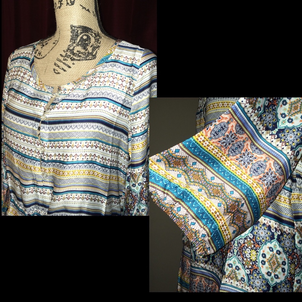 Mandala Print Lightweight Silky Trendy Boho Romper - Picture 6 of 7
